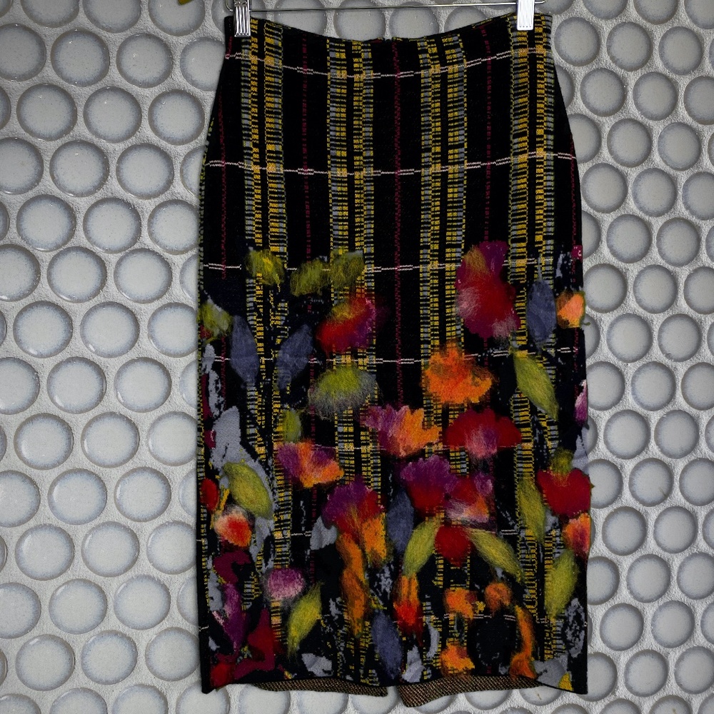 Troubadour Felted Floral Midi Skirt